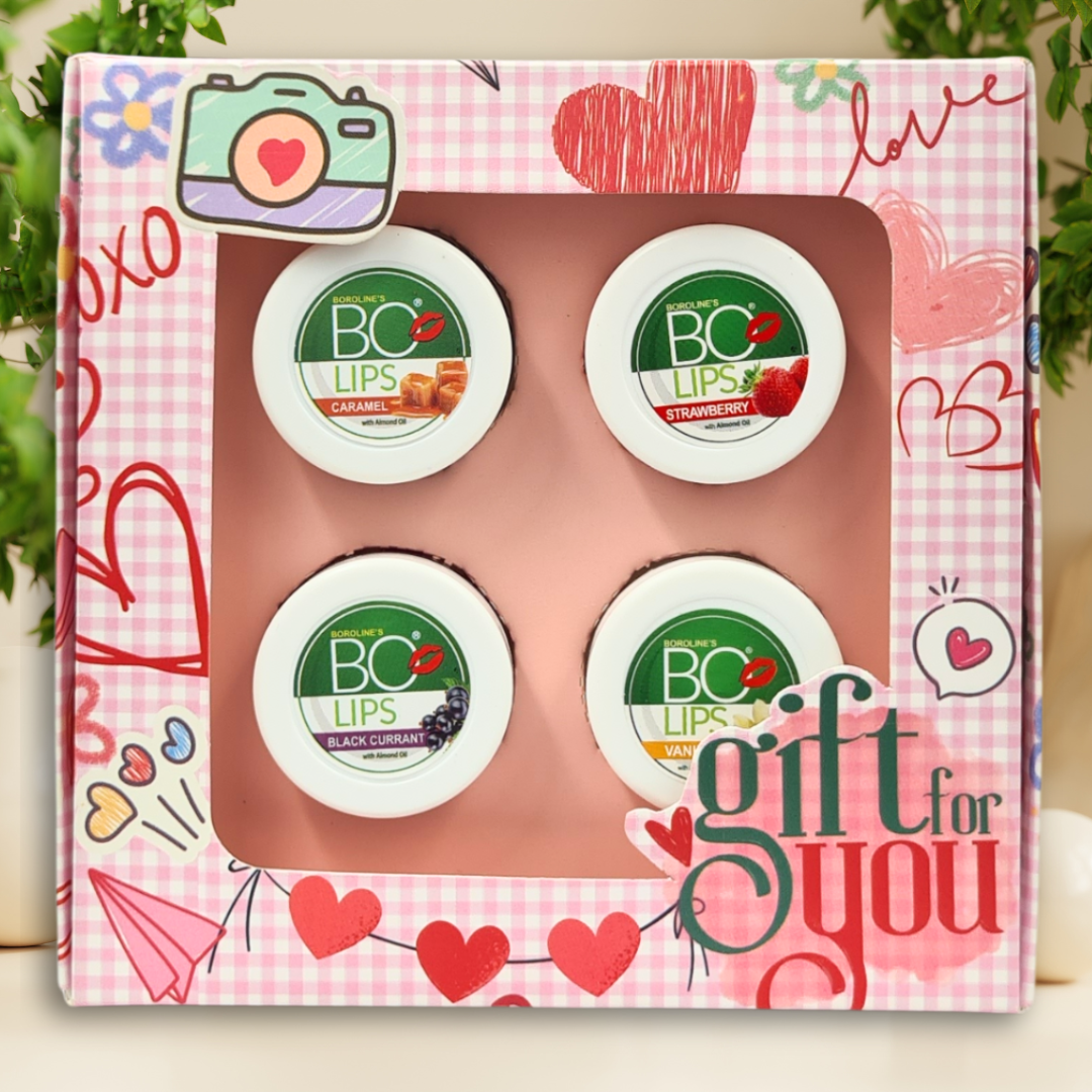 Create your own Gift Box -  Select any 4 Bo-Lips Balm - Flavoured Lip Balms - Chocolate | Strawberry | Vanilla | Black Currant | Mango