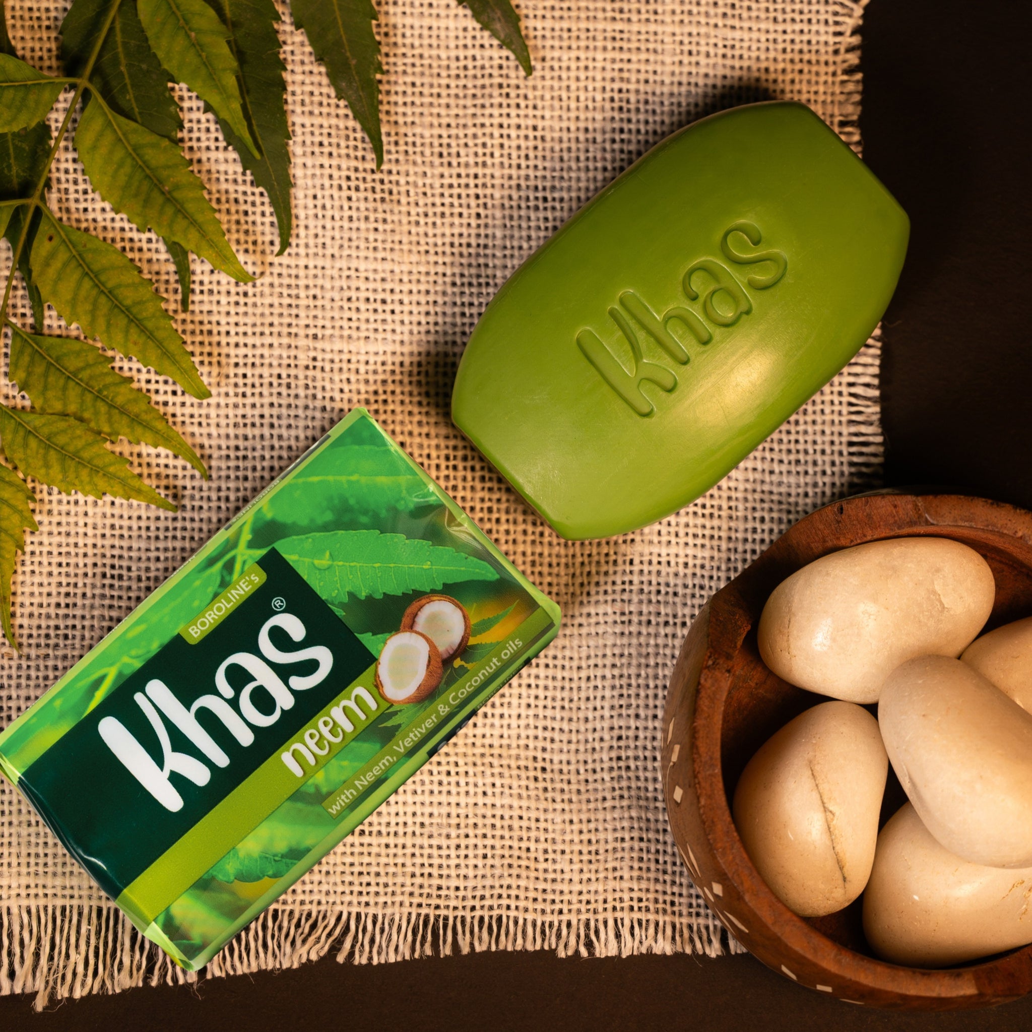 Boroline's Khas Neem Soap with Neem, Vetiver, Coconut Oil