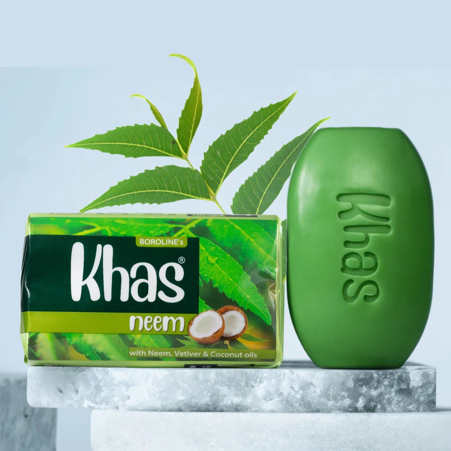Boroline's Khas Neem Soap with Neem, Vetiver, Coconut Oil