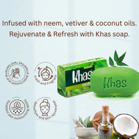 Boroline's Khas Neem Soap with Neem, Vetiver, Coconut Oil