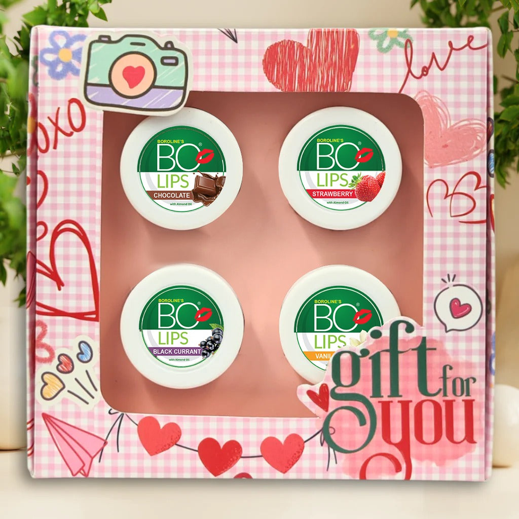 Select your own Boroline's Bo Lips Nourishing Lip Balm Gift Box - Chocolate | Strawberry | Vanilla | Black Currant