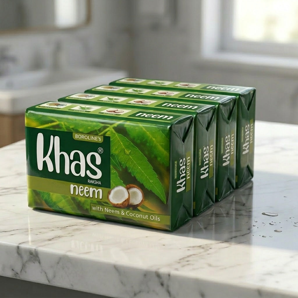 Khas Raksha Neem Soap With Neem & Coconut Oils | Pack of 4 (45g)